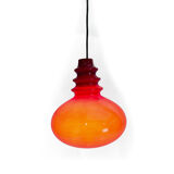 Red glass pendant lamp for Peil & Putzler