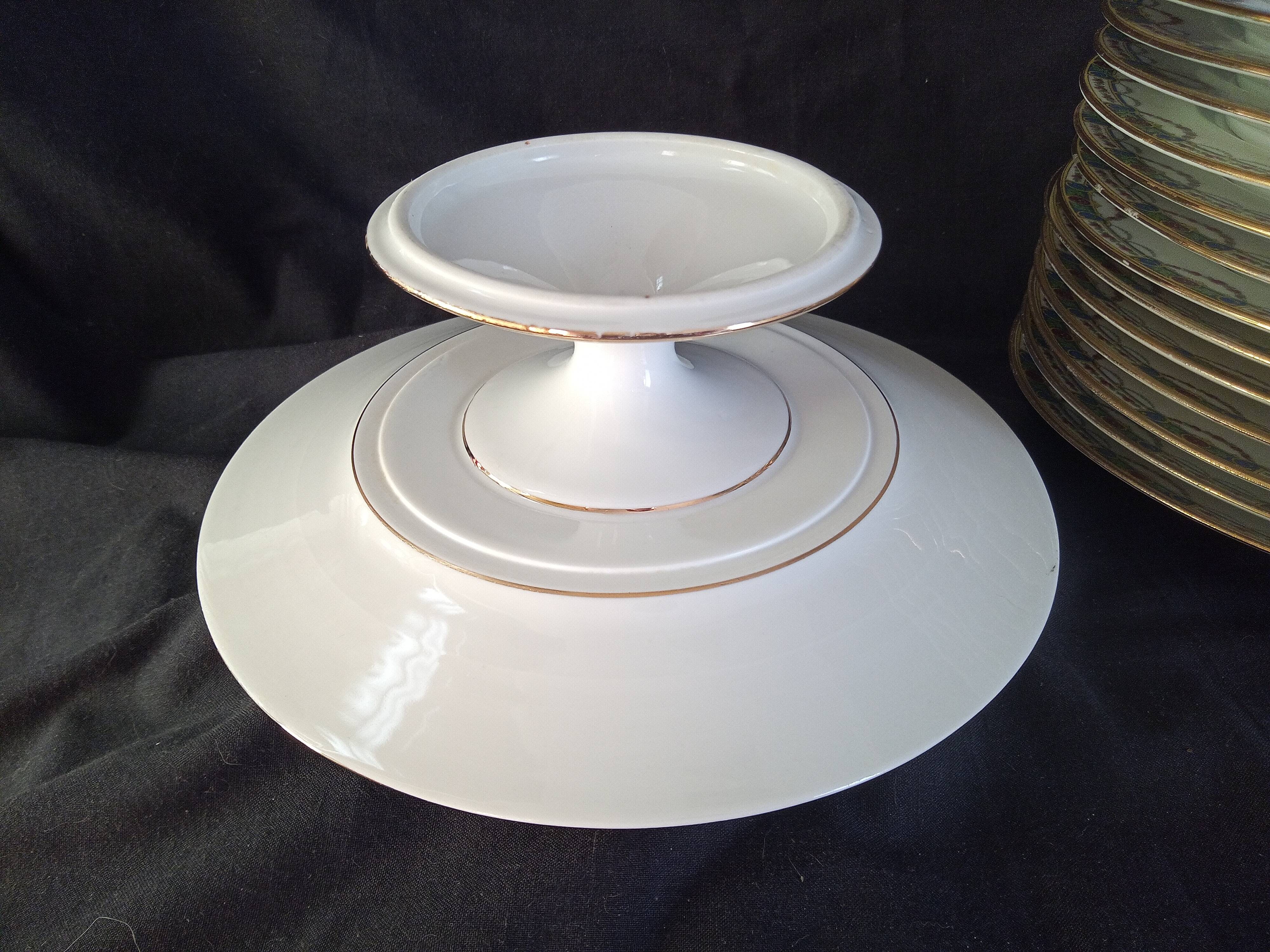 Limoges porcelain dessert service for 12 people, Jean Boyer and Nardon Lafarge (1920 - 1934)