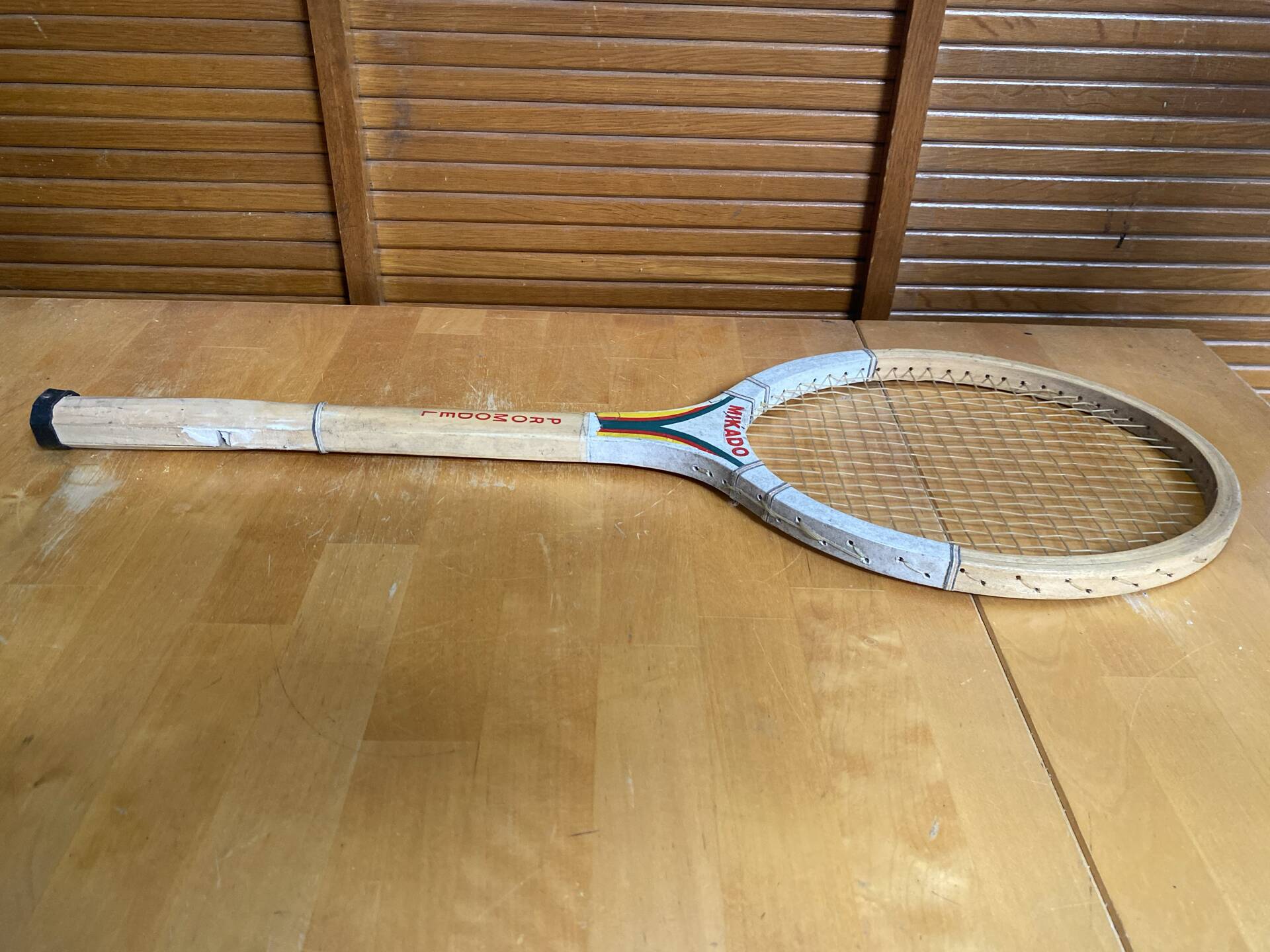 Vintage wooden tennis racket mikado promodel sports