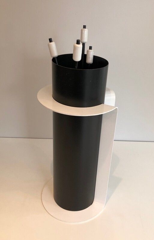 Necessary black and white lacquered lighter