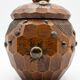 Antique tobacco pot in hand-carved walnut, Folk Art from Savoie, Chambéry.