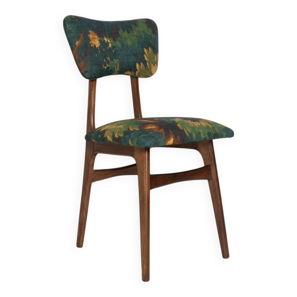 Chaise papillon milieu du siècle, lin Schwarzwald Dedar, bois foncé, Europe, 1960s