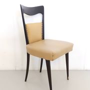 Set of Six Beige Skai Dining Chairs Ascr. to Melchiorre Bega, Italy