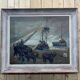 Oil on panel by Robert Leparmentier - The port of Paimpol in the fog