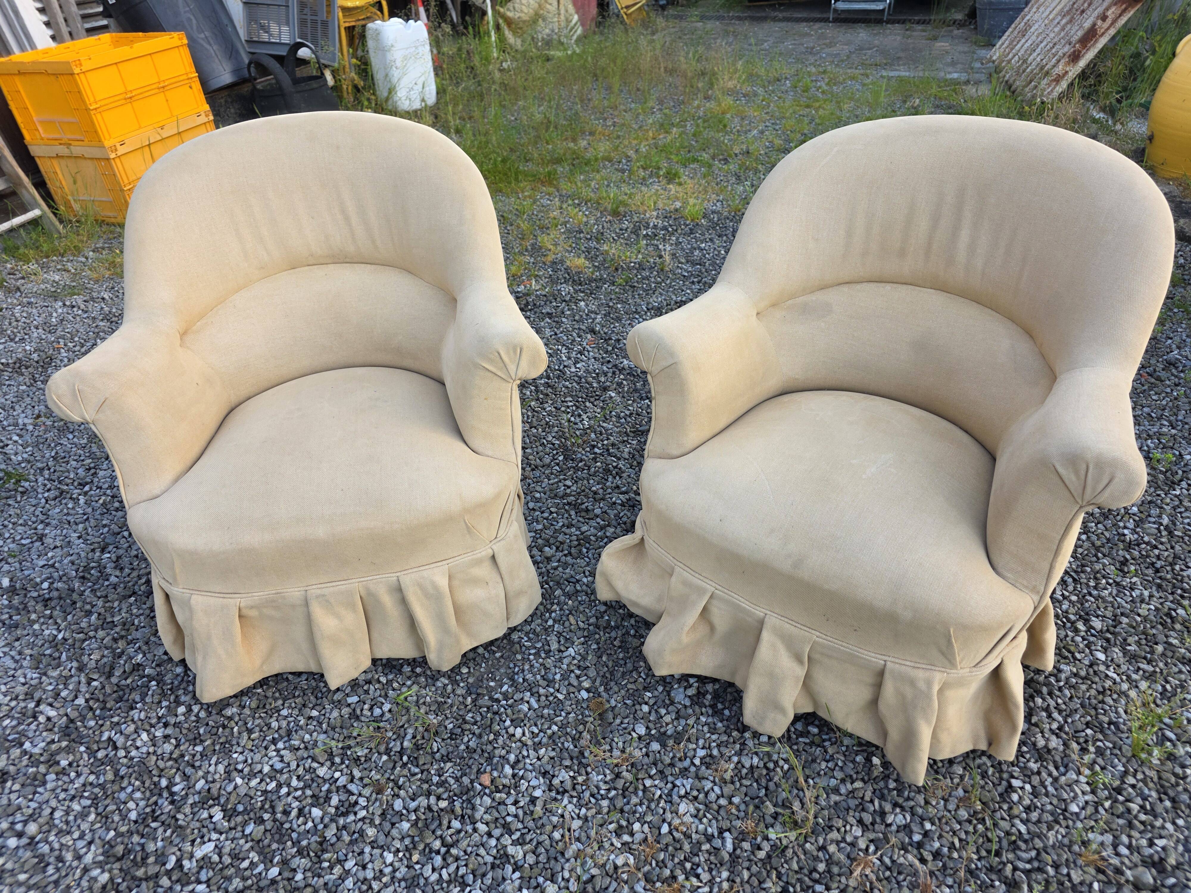 Pair of antique frog chairs
