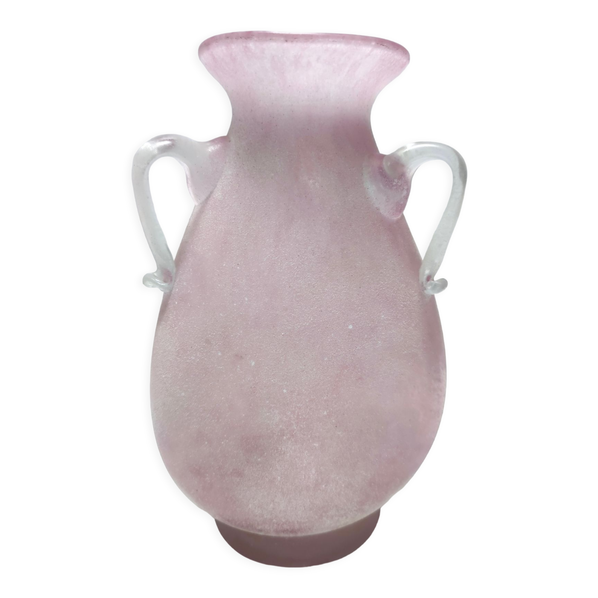 Postmodern pink scavo glass vase