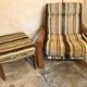 Armchair and vintage ottoman 1960-80 Sweden brutalism