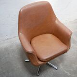 Vintage swivel desk chair in imitation leather