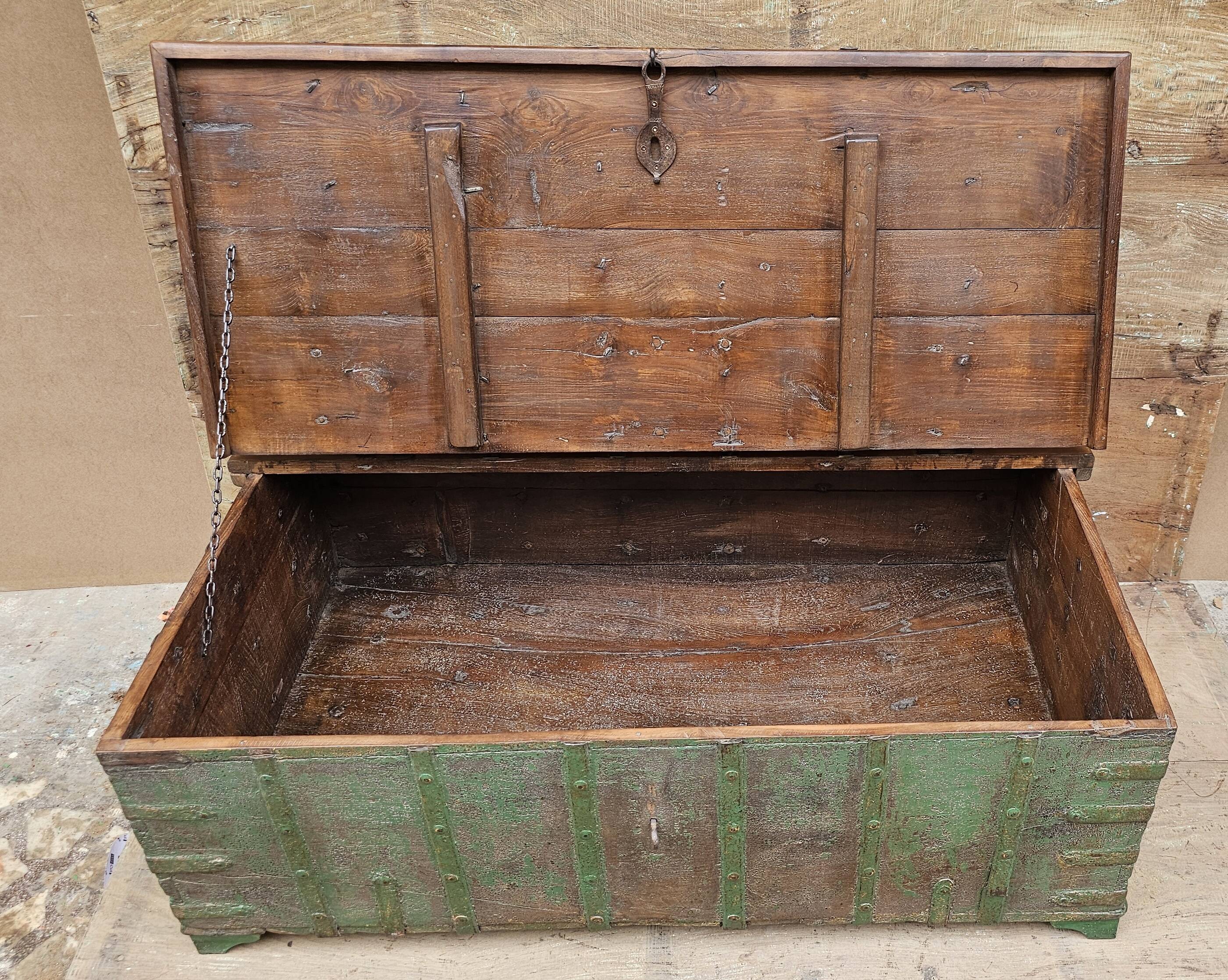 Old coffee table - Burmese teak chest