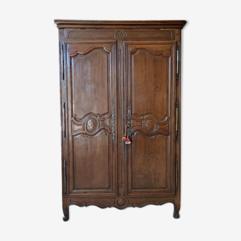 Louis XV two-door oak wardrobe