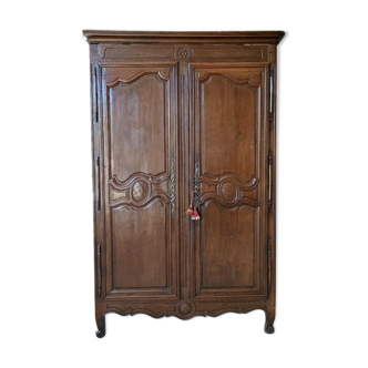 Louis XV two-door oak wardrobe