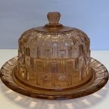 Cloche en verre rose