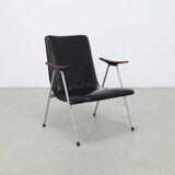 Vintage Lounge Chair in Leatherette and Metal, 1960s