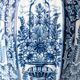 Vintage table lamp in blue and white ceramic from Delft, signed Makkum, hand-painted, 1950s