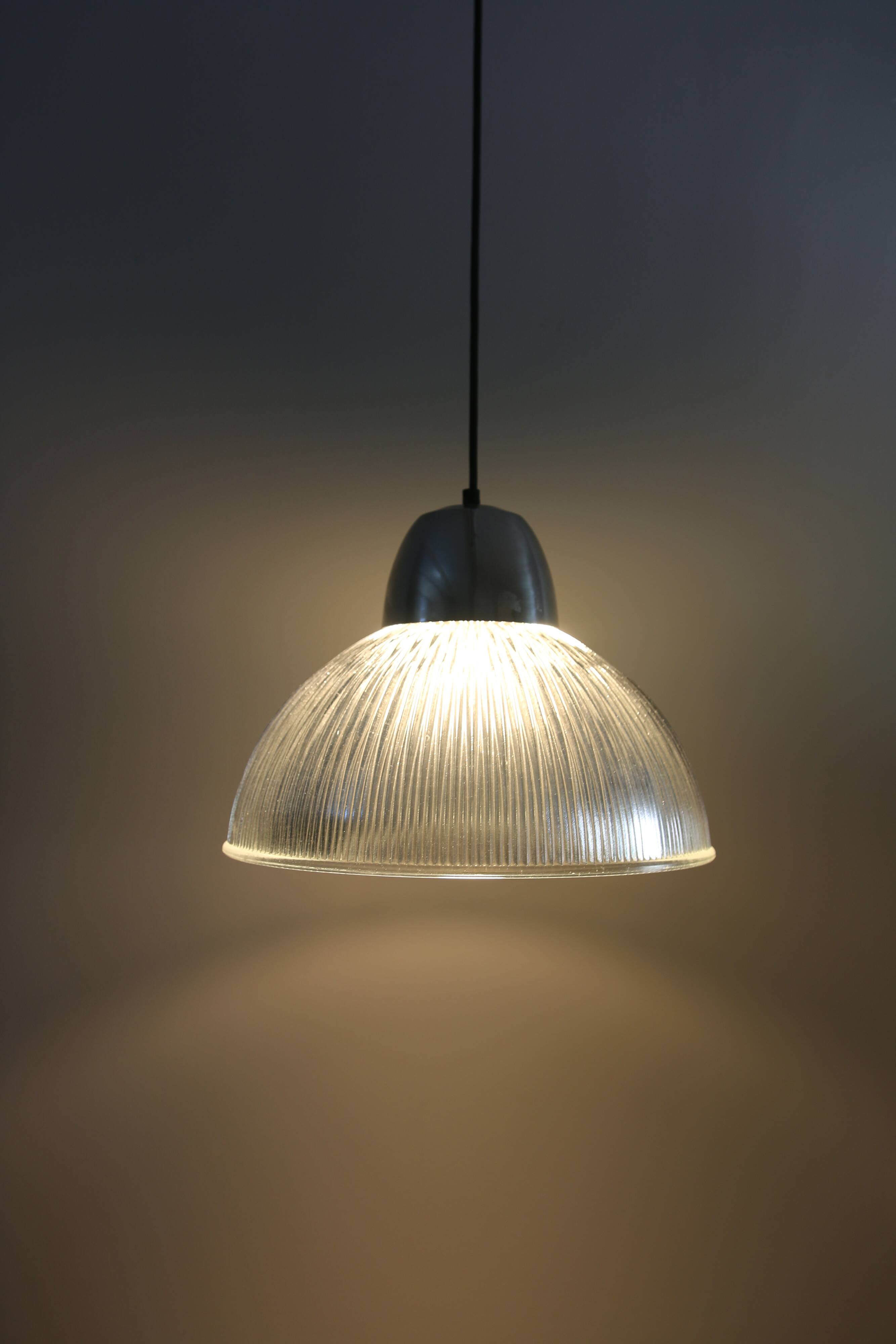 Vintage prismatic glass pendant light