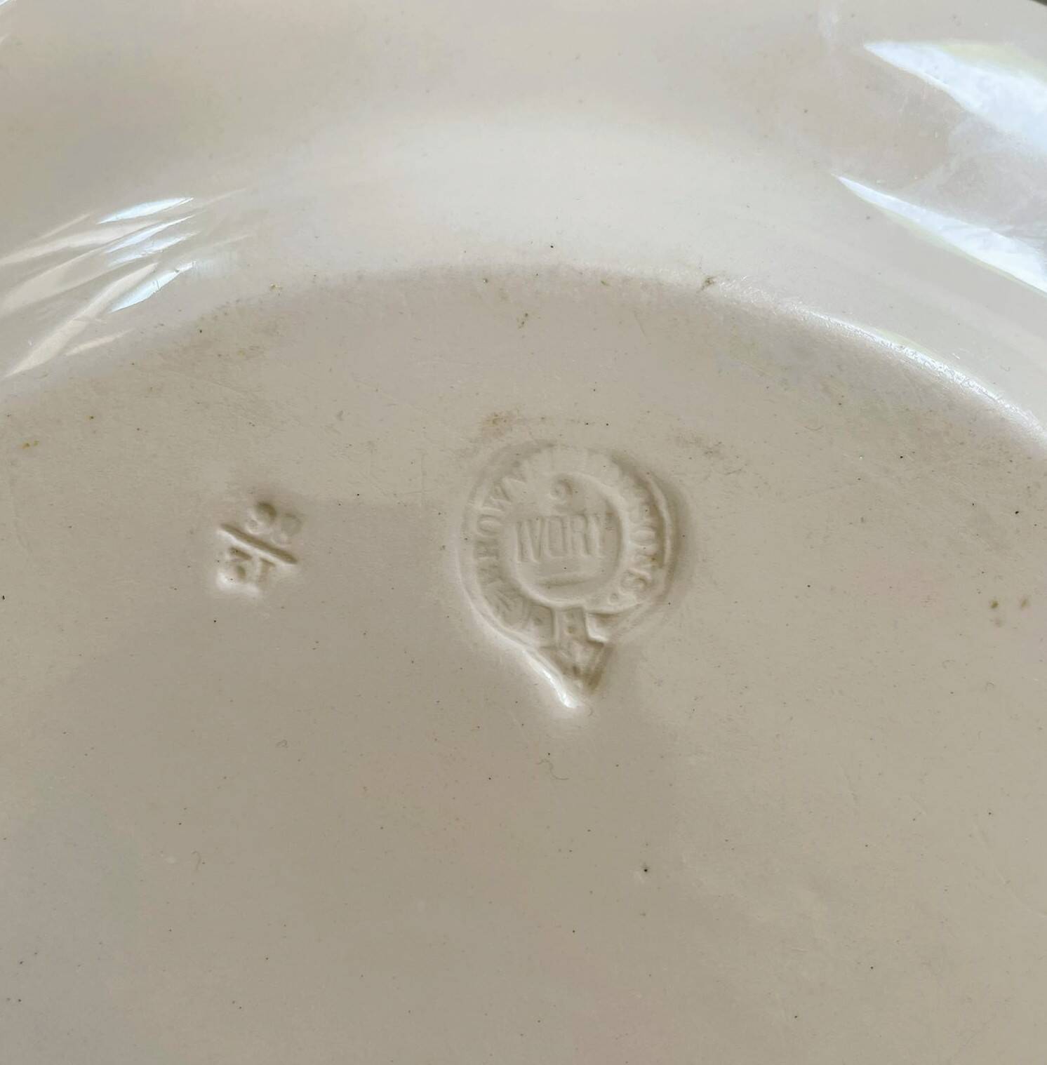 Large antique English earthenware dish from the 19th century