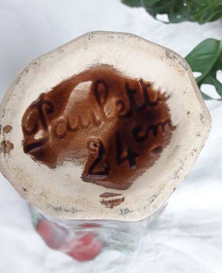 Vase sculptural vintage signé Paulette 24 – Céramique artistique – Vallauri