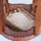 Art Deco wood stand French planter with stone plaque