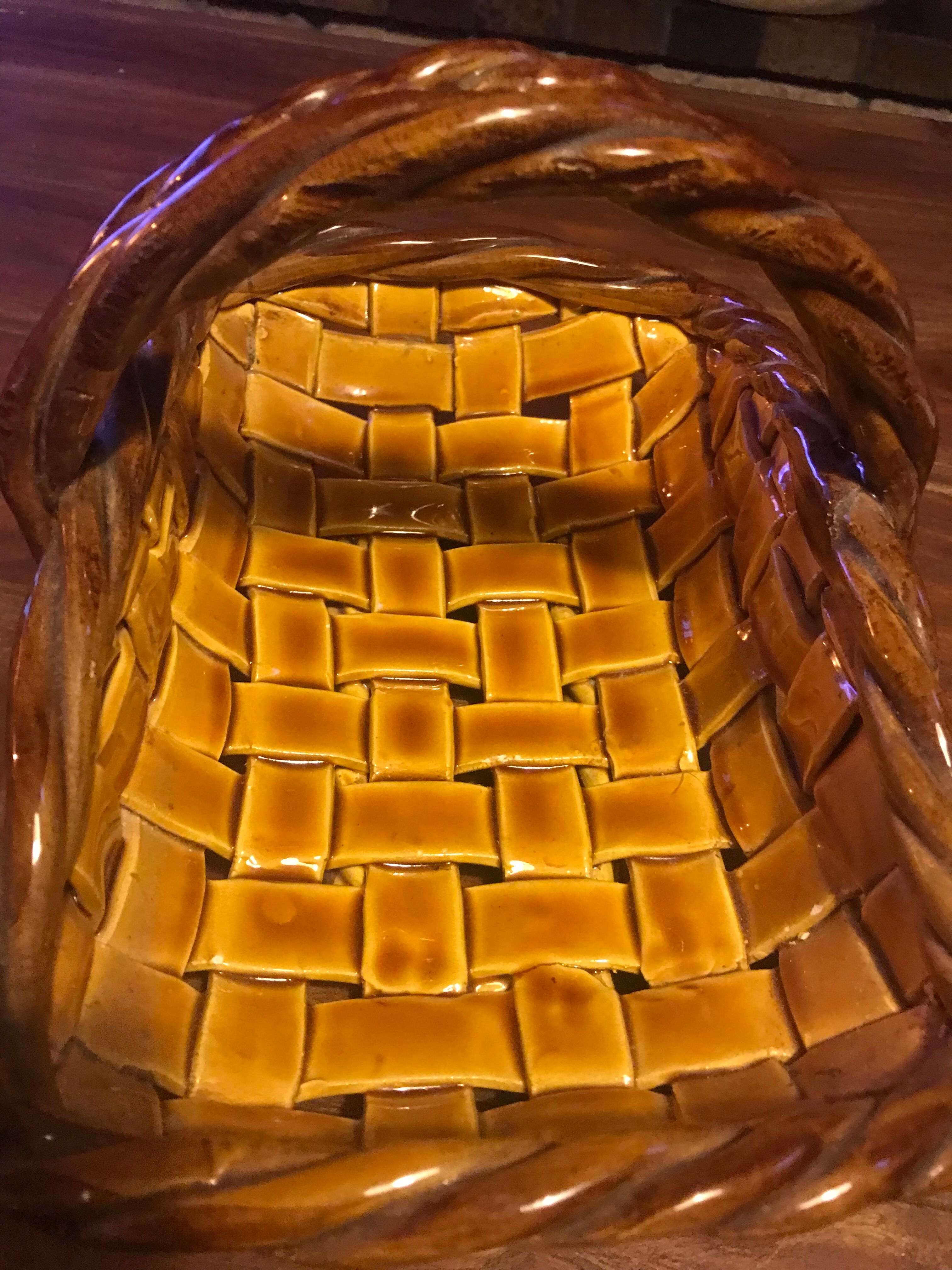 Ceramic woven basket