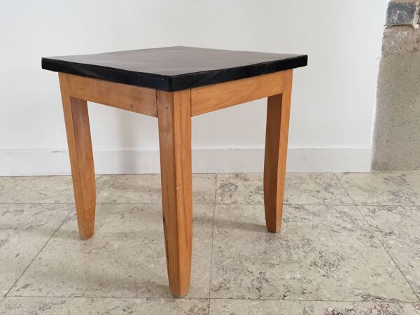Tabouret en formica et bois vintage