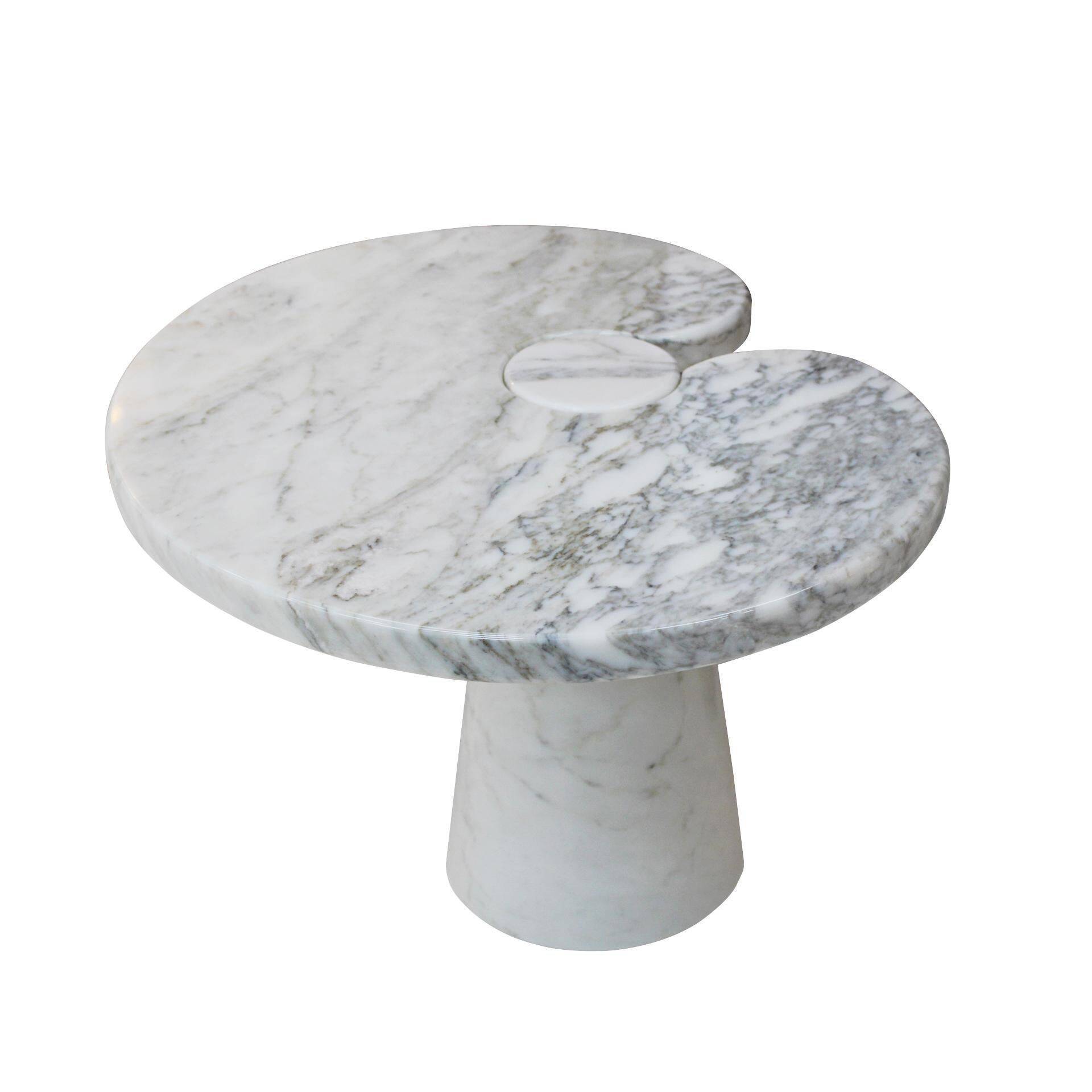 Original Angelo Mangiarotti Italian "Eros" Carrara Marble Side Tables