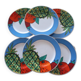 6 pop 90's porcelain dessert plates