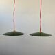 Pair of old green enamelled suspensions