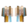 21st Century Multicolored "Squared" Murano Glass Wall Sconces - a Pair