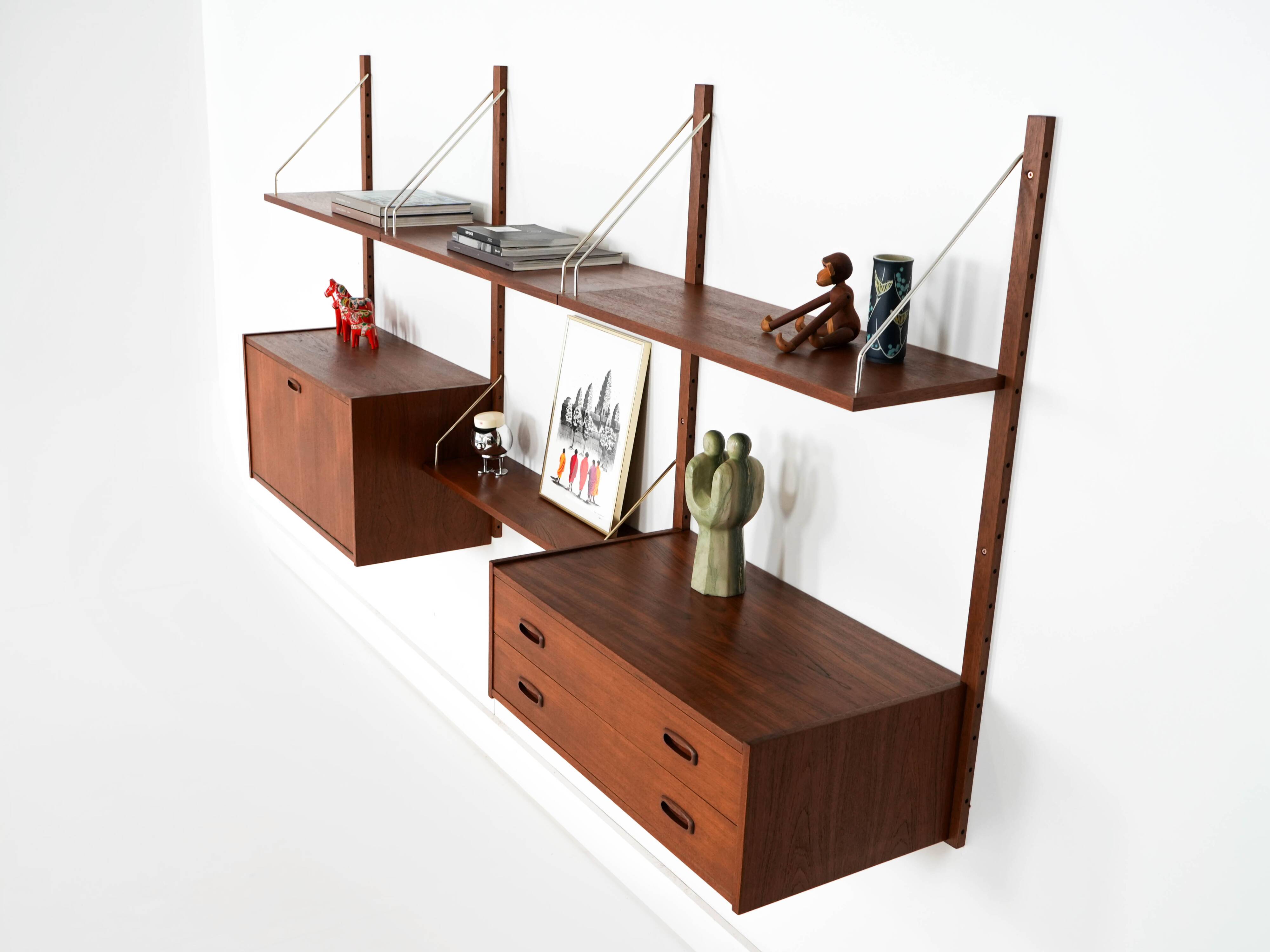 Teak shelving unit, Danish design, 1960s, manufactured in Denmark