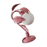 Opaline bedside lamp and pink leaves