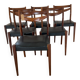 Scandinavian style teak and black skaï style chairs