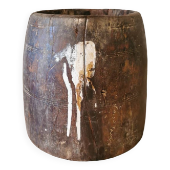 Old round wooden pot from Indonesia