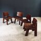 Constructivist Oak Dining Chairs, Belgium, 1960s, Set of 4