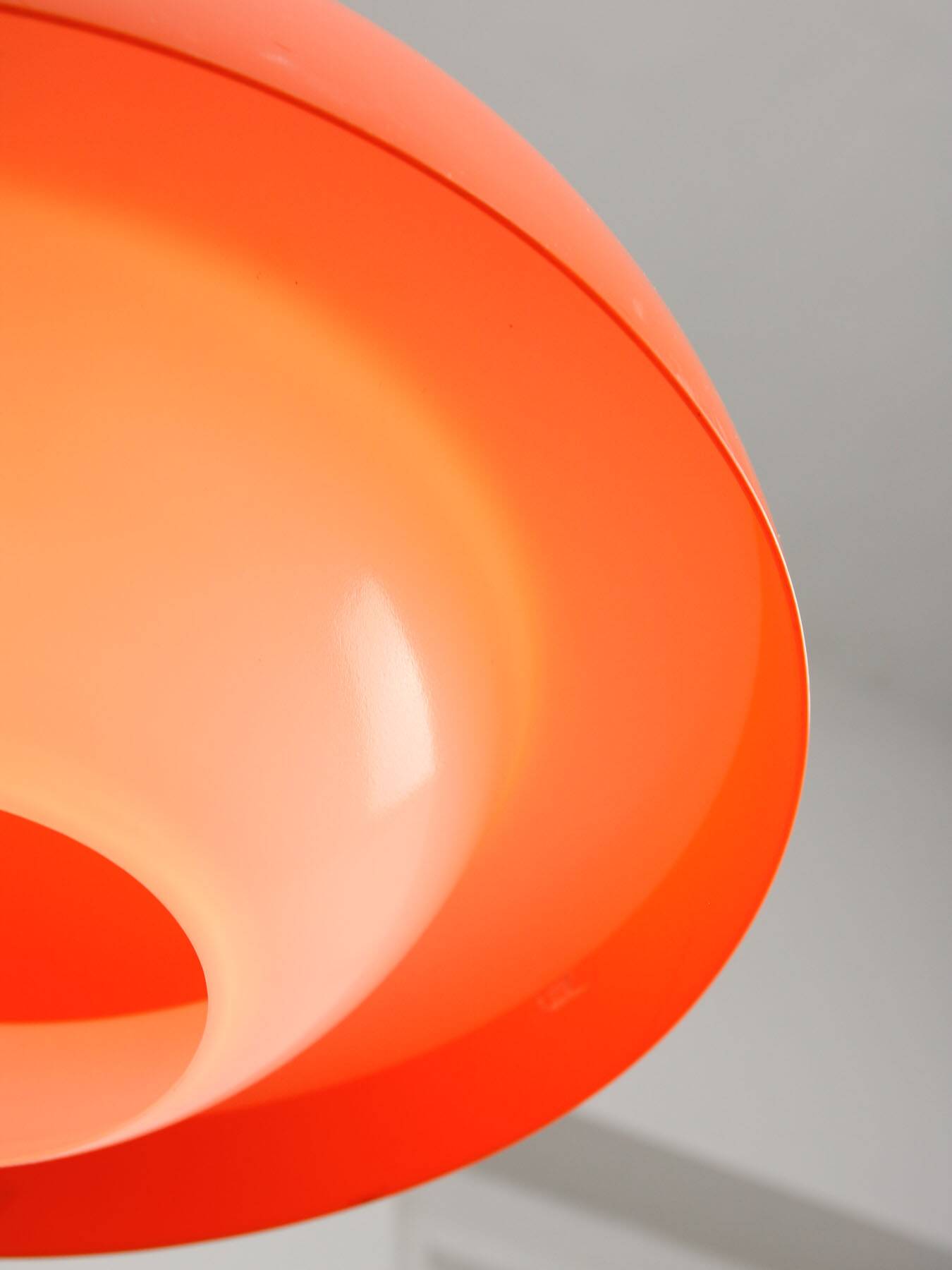 Italian Space Age Pendant in Chrome and Orange Plexiglass, 1970s