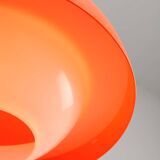 Italian Space Age Pendant in Chrome and Orange Plexiglass, 1970s