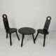 Set of 2 Spanish Brutalist chairs and coffee table, 1960s