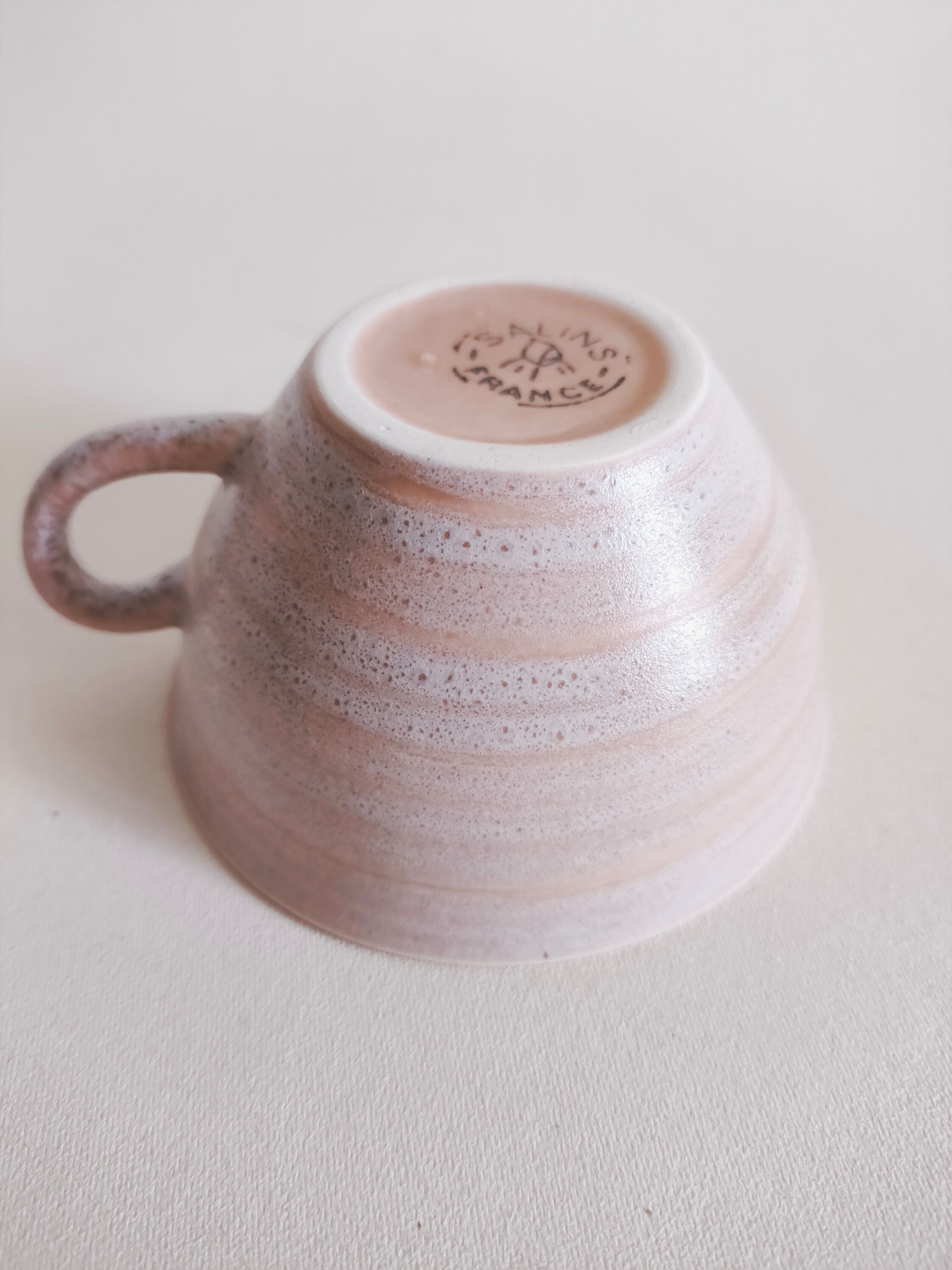 Set of 8 cups in pink sandstone