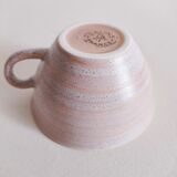 Set of 8 cups in pink sandstone