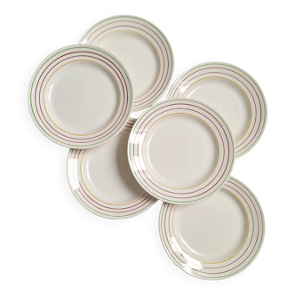 6 Gien flat plates, Jean model