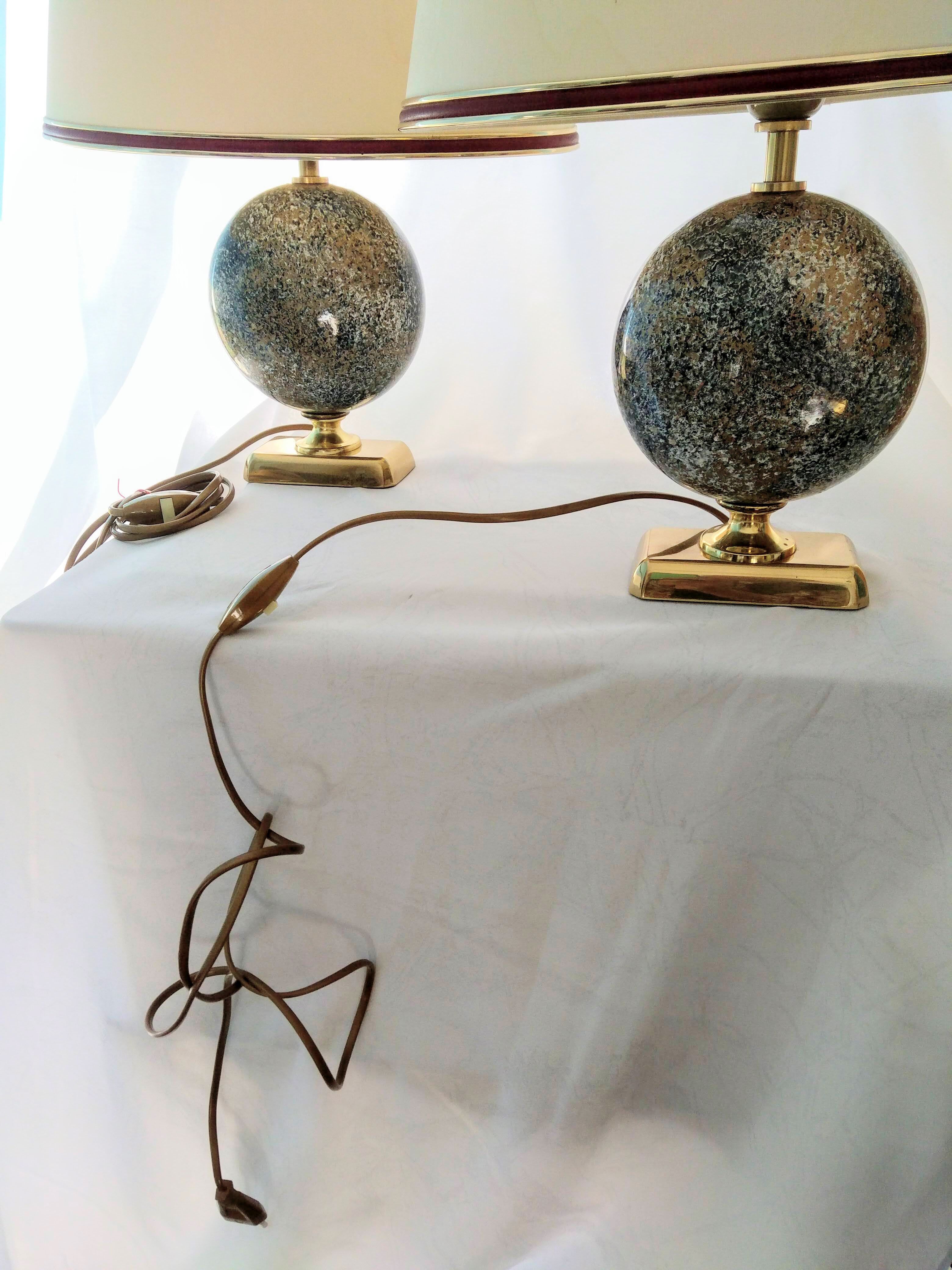 Pair of French 70s lamps Philippe Barbier style