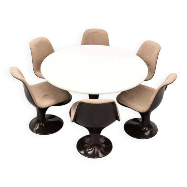 Ensemble de salle à manger Orbit Herman Miller des années 1970