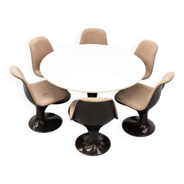 Ensemble de salle à manger Orbit Herman Miller des années 1970