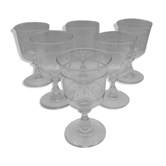 Set of 6 crystal-infused foot glasses