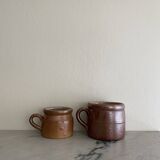 Stoneware pitcher x2