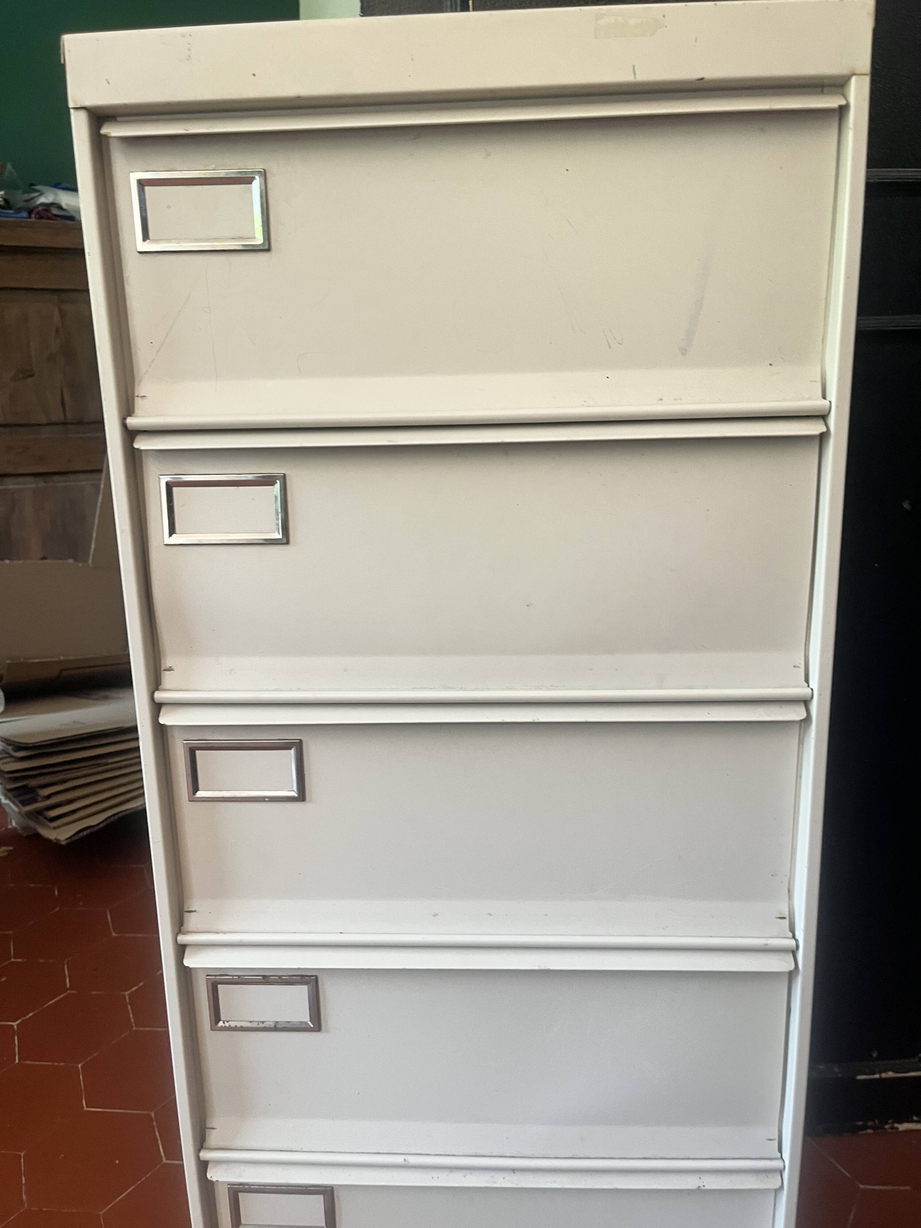 Vintage Industrial Style Metal Cabinet with 5 Compartments