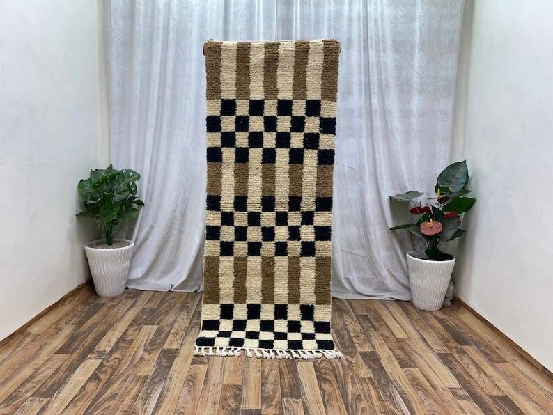 Beni Ourain Berber rug in wool, size 1.5/2.5 m.