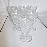 12 Charles X arabesque style violet glasses on foot