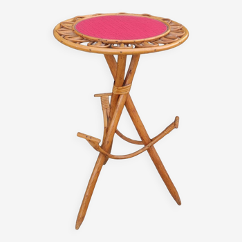 Petite table d appoint porte manteau vintage en rotin