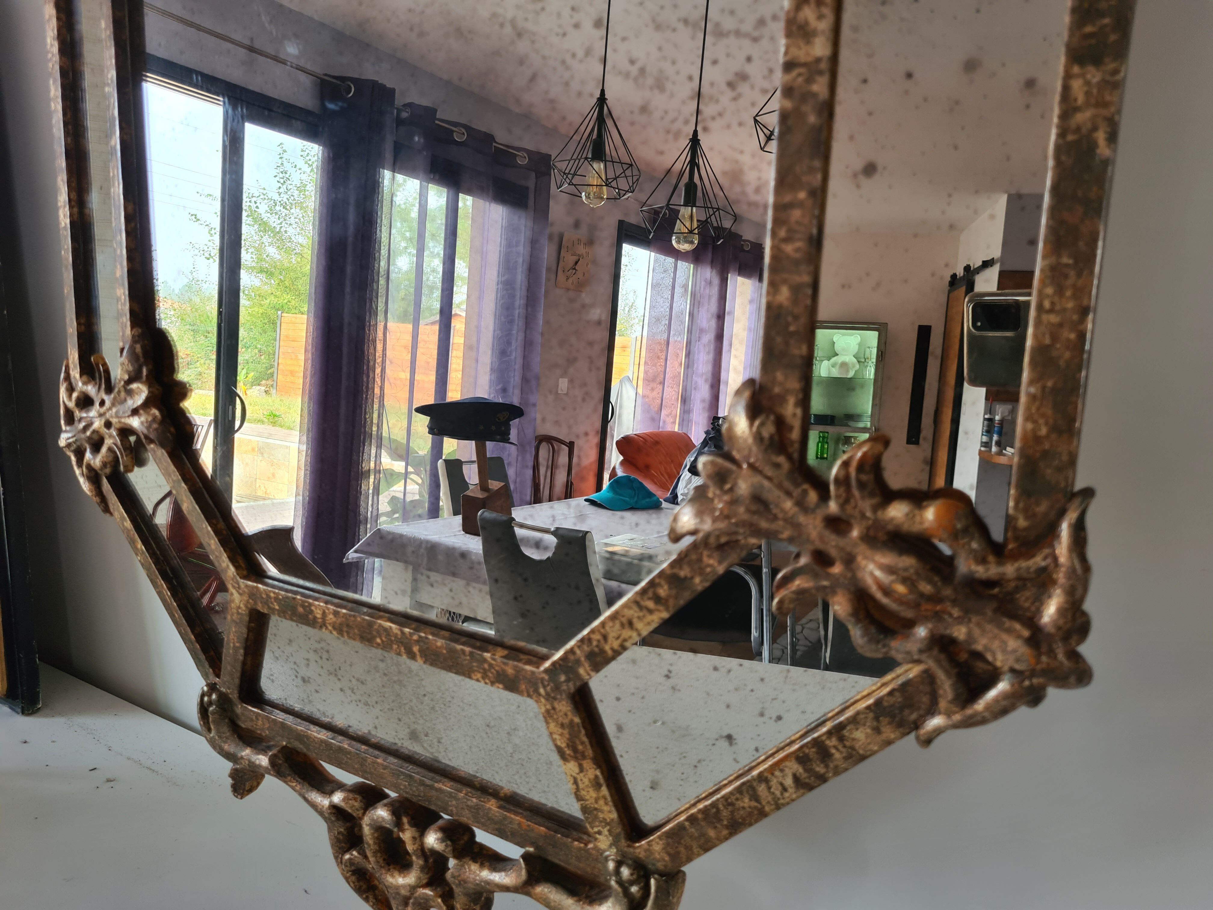 Venetian mirror with art deco parcloses 117 x 72 cm