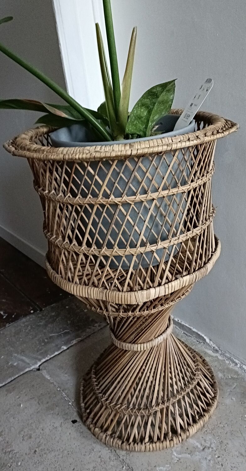 Plant holder, rattan pot cover